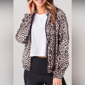 Onzie Breakaway Jacket, size S/M, hooded, leopard print, mesh lined